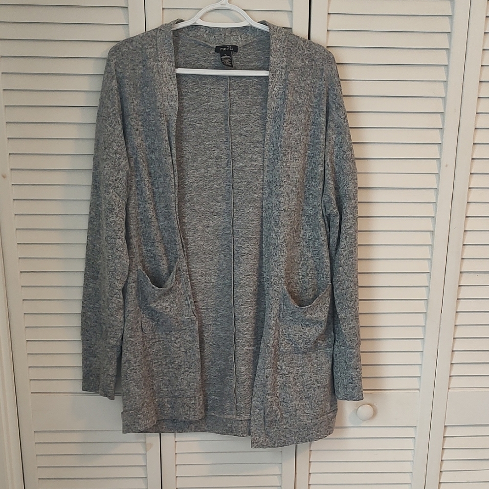 Rue21 Heather Gray Open-Front Women's Cardigan